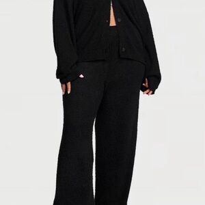 Victoria's Secret Black Fuzzy Sweatpants